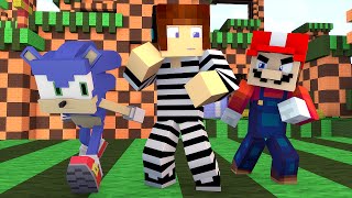 Policia e Ladrão  Desafio do Video Game (Mario Ou Sonic?) !!  Minecraft