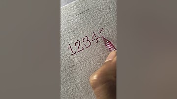 Numbers 1 to 5 in 3d shadow lettering with glass pen😍😍  #3dart #3d #lettering