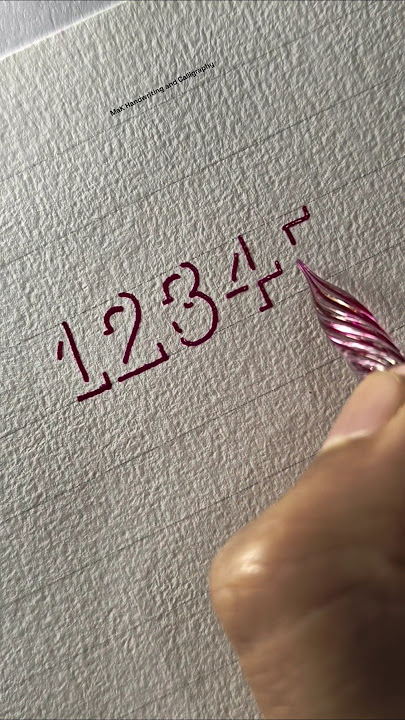 Numbers 1 to 5 in 3d shadow lettering with glass pen😍😍  #3dart #3d #lettering