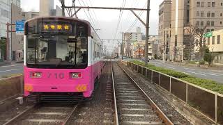 阪堺電車モ701形愛車711(セブイレ)編成宿院から天王寺駅前までの後面展望