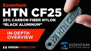 HTN CF25 "Black Aluminum", Carbon Fiber Reinforced High Temp Nylon Filament from Essentium