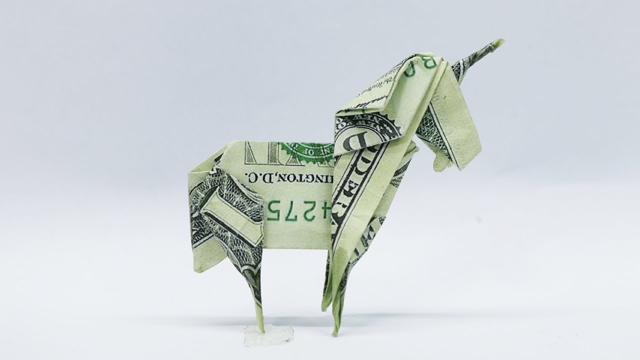 Dollar Money Origami Unicorn Tutorial How to Fold Unicorn from Dollar Bill YouTube