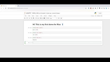 Jupyter notebook RISE | Instantly turn your jupyter notebook into a live presentation.