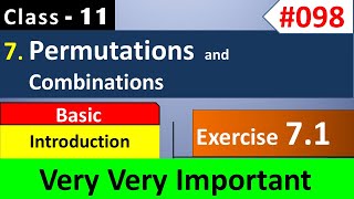 Chapter 7 Exercise 7.1 (Basic Concepts) | Class 11 Permutation and Combination | Ch 7 Maths Class 11