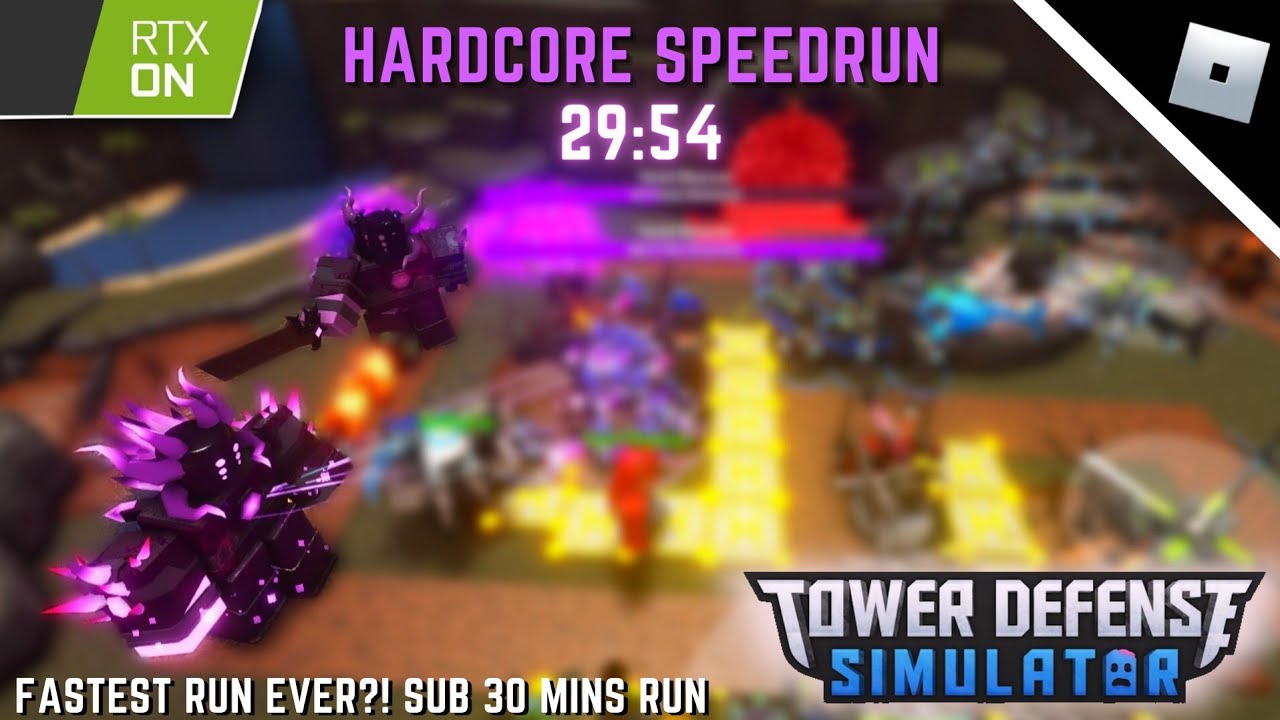 Hardcore Speedrun With RTX ON 2954 Tower Defense Simulator YouTube