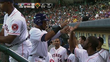 LAA@HOU: Grossman squeezes in a run with a bunt