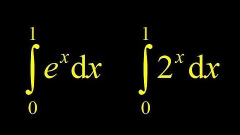 Definite integrals of basic exponential functions:  integral e^x and integral 2^x.