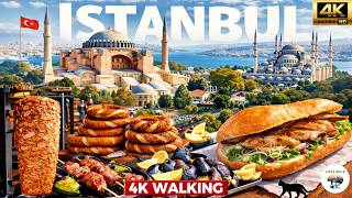 ISTANBUL STREET FOOD WALK 🇹🇷 FROM SPICE BAZAAR TO SULTANAHMET | SUNNY DAY &amp; CROWD VIBES