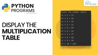 Display the Multiplication Table - Python Program Tutorial screenshot 3