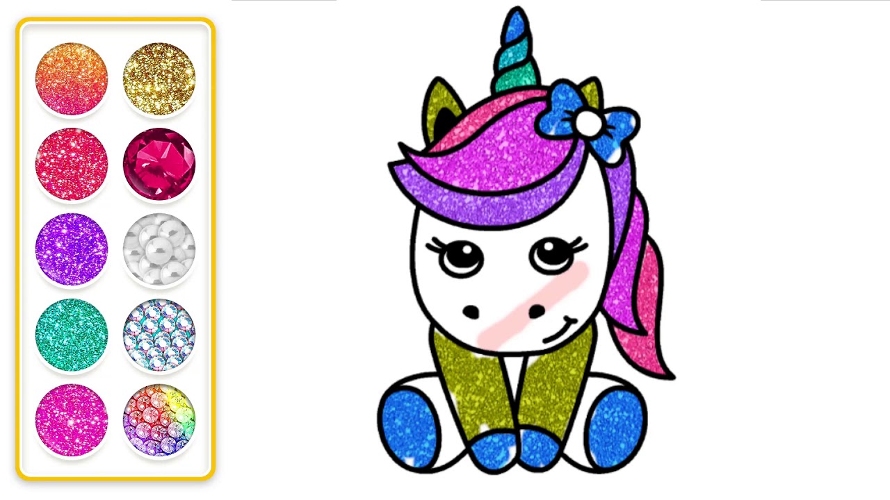 Download Glitter Unicorn Rainbow Coloring Book - YouTube