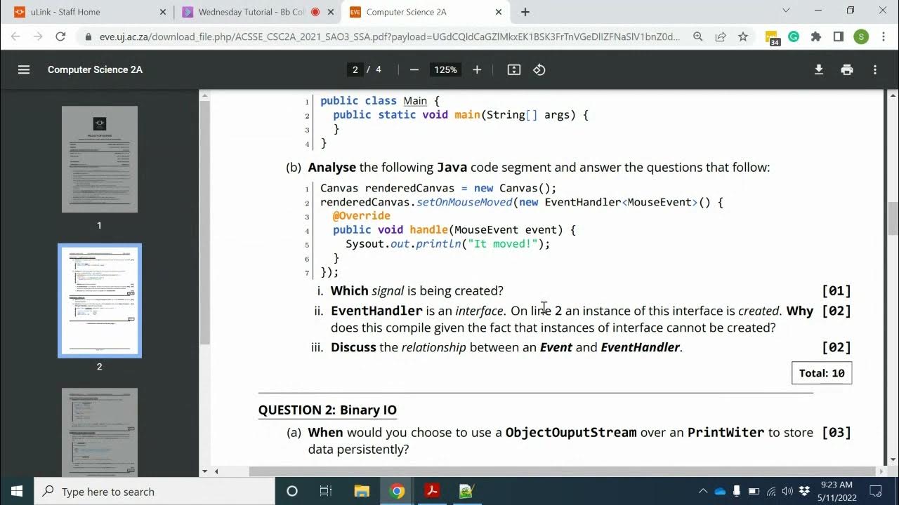 CSC02A2 Tutorial 11 05 2022 - YouTube