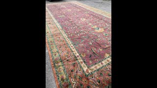 17x34 Late 19th Century Rouge Agra