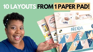 YouTube LIVE!  PART II - Watch Me Make 10 Scrapbook Layouts From 1 Paper Pad!
