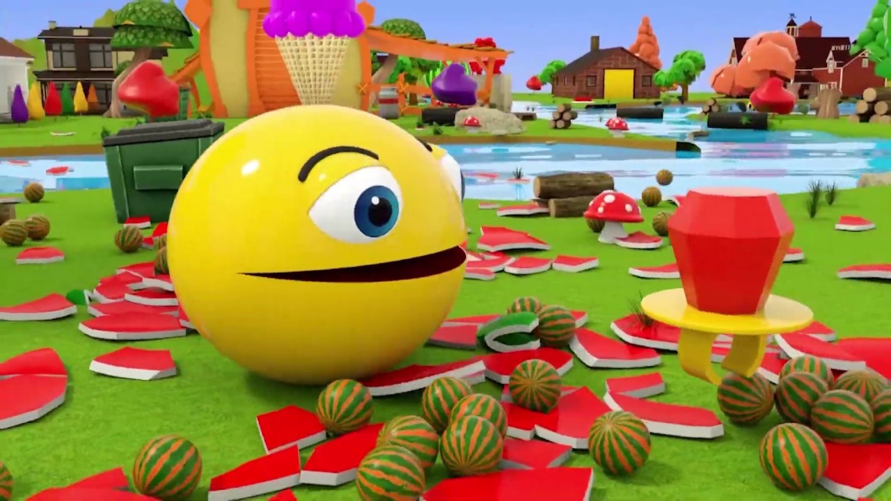 Pacman Watermelon Ring Belajar Hewan liar untuk anak-anak