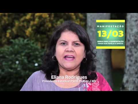 Eliana Rodrigues, presidente do PSDB Mulher MS, convoca para #VemPraRua13DeMarço