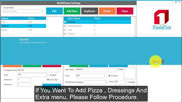 Add a New Product to the Menu in Pixels First Restaurant POS