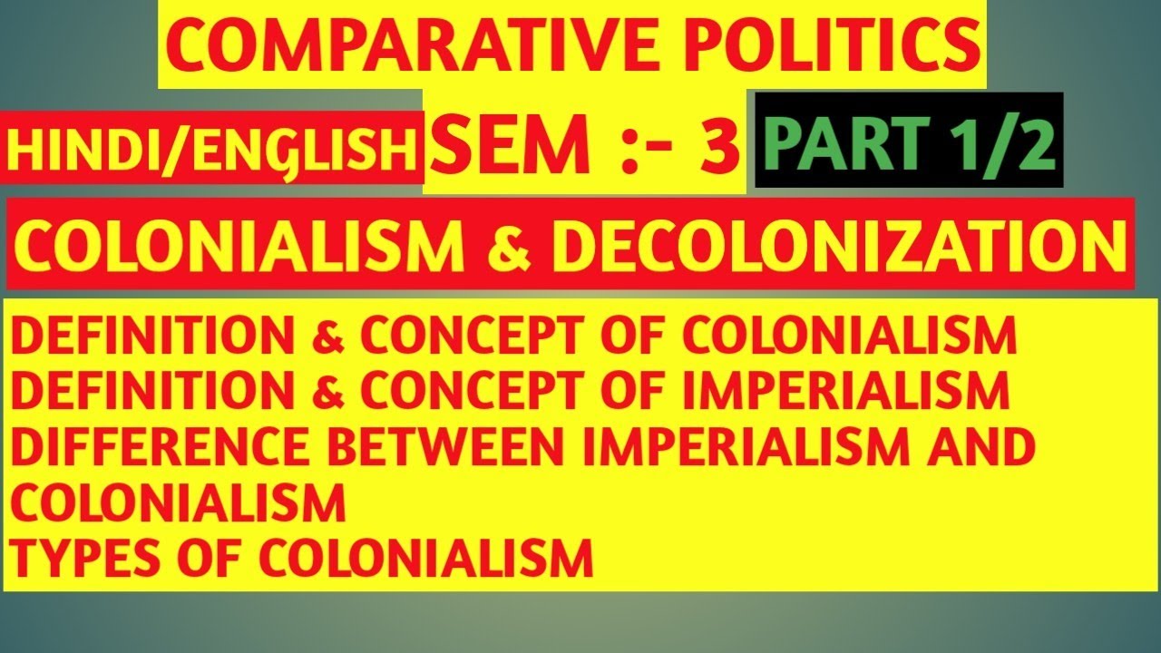 Imperialism Vs Colonialism Difference Between Imperialism Colonialism Types Of Colonialism Youtube