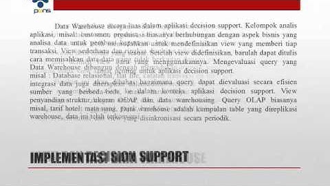 Teori 12 - Data Warehouse dan Decision Support System-1