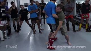 UFC champion Matt Hughes teaches inside trip from clinch at Chicago Mixed Martial Arts