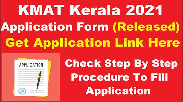 KMAT Kerala 2021 Application (Started) - How to Fill KMAT Kerala 2021 KUFOS Application Form