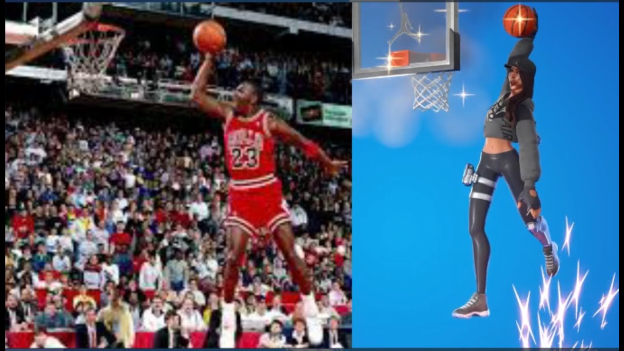 *NEW* Fortnite Dunk On 'Em emote in Real Life (Michael Jordan's Free