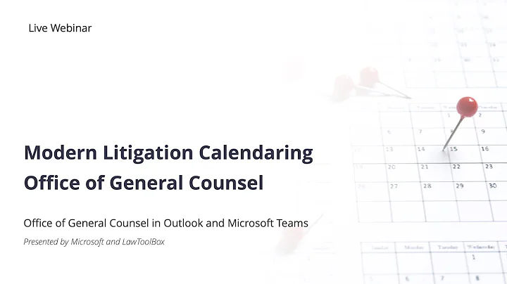 Webinar: Matter Management in Microsoft Teams for Office of General Counsel