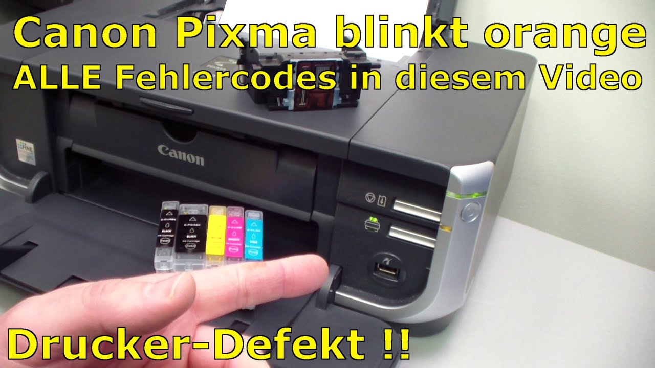 Canon Pixma Blinkt Orange Alle Fehlercodes Mit Diesem Video Finden Youtube