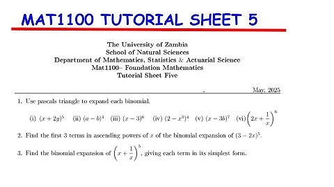 BINOMIAL TUTORIAL SHEET FULL SOLUTIONS