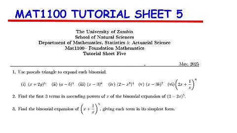 BINOMIAL TUTORIAL SHEET FULL SOLUTIONS