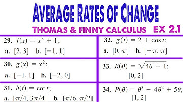 Average rates of change || Calculus and analytical Geometry || Thomas calculus