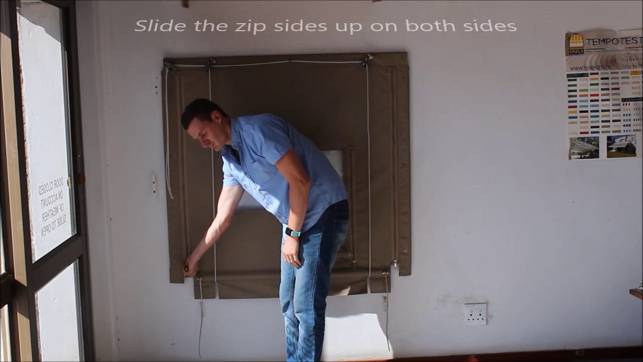 Outdoor Blinds - Operating a Rope and Pulley Blind - YouTube How To Make A Rope And Pulley Blind