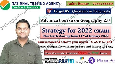 Strategy for NTA NET 2022 | NTA UGC NET - JRF 2022 | Geography | Ankit Kumar Sir | Detailed strategy