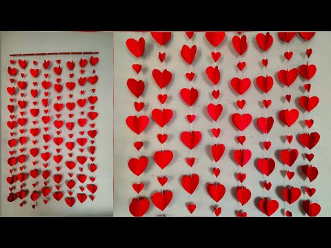 DIY / Wall Hanging Ideas / Paper Heart Wall Decorations / DIY Craft Ideas / Wall Decor Ideas