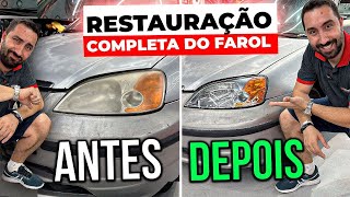 O JEITO MAIS RÁPIDO DE RESTAURAR FAROL AMARELADO | Aprenda essa Nova Técnica