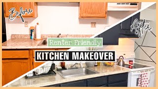 DIY KITCHEN MAKEOVER | Peel & Stick EVERYTHING ‼ Renter + Budget Friendly (1 Year Later)