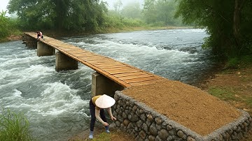 Building a Flood Resistant Bridge in 100 Days – Constructing Stone Pier Foundations at Both Ends