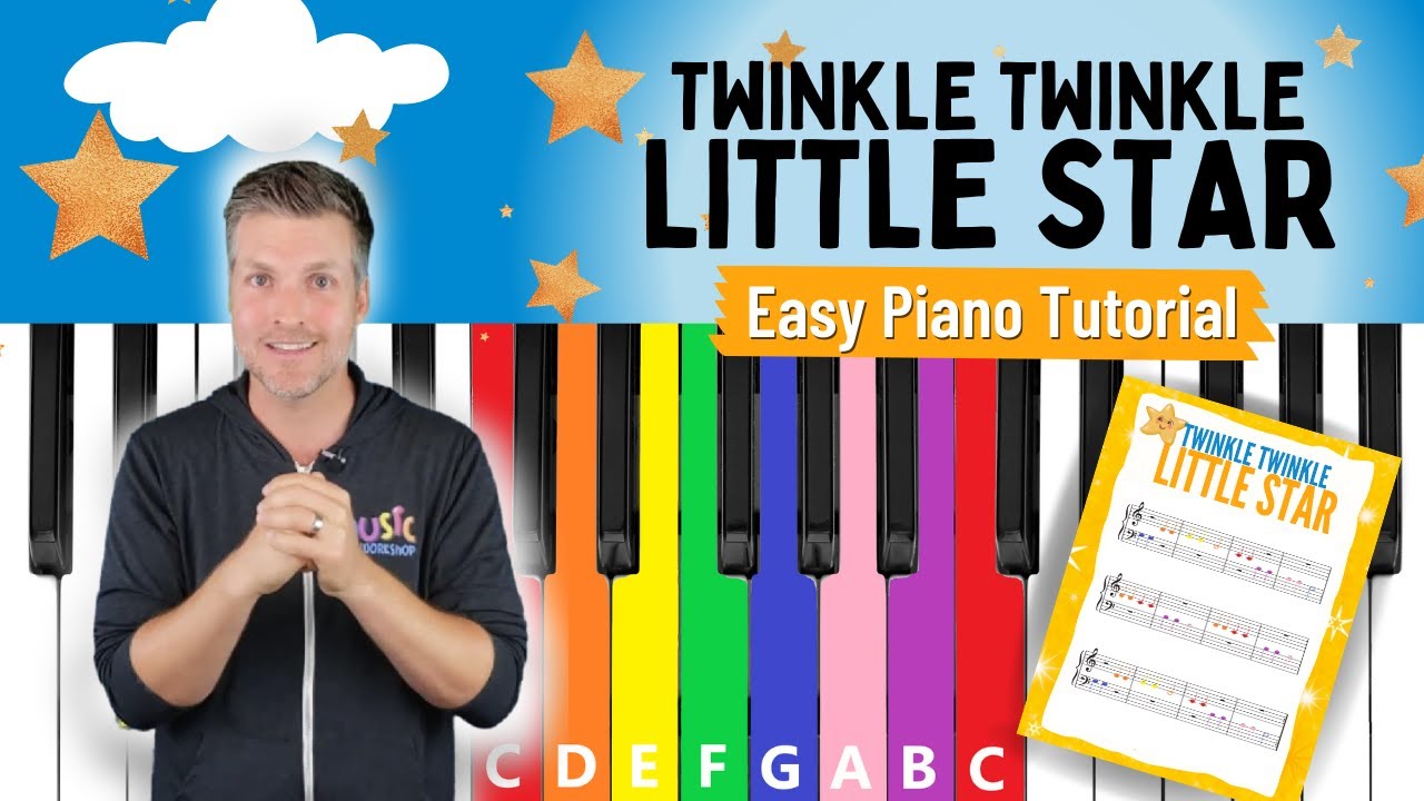 Twinkle Twinkle Little Star: Very easy piano sheet w/tutorial