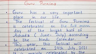 Write 10 lines on Guru Purnima | Short essay | English