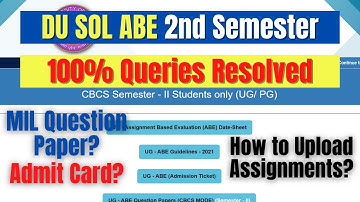 DU SOL ABE August 2021 | 2nd Semester Students | All Queries Resolved | SOL Reporter.