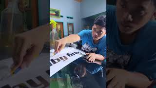 Pemasangan stiker windshield honda brio