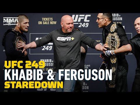 UFC 249: Khabib Nurmagomedov vs. Tony Ferguson Staredown Gets Heated - MMA Fighting