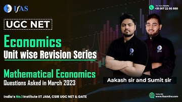 UGC NET Economics 2023 Preparation - Mathematical Economics PYQs Discussion by Sumit Sir