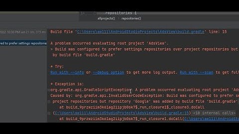 A problem occurred evaluating root project 
