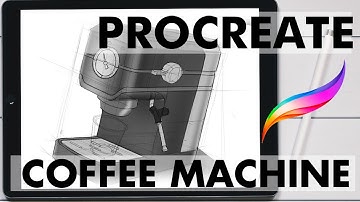 Procreate Coffee Machine Sketch - Ipad Air - Design Sketching Timelapse