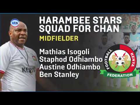 Harambee Stars headcoach Benny Mccarthy names squad for CHAN