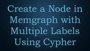 Create a Node in Memgraph with Multiple Labels Using Cypher