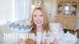 THRIFTING FOR VINTAGE DISHES AT GOODWILL 🦋 | COTTAGE DECOR THRIFT HAUL 2023