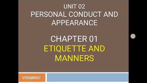GBRC Video Lecture Series | English | Etiquette and Manners