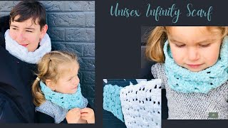 CROCHET SCARF - SOFT AND BULKY UNISEX INFINITY SCARF FOR ALL LEVELS