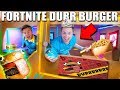 REAL LIFE FORTNITE FOOD! Durr Burger BOX FORT (FOOD CHALLENGE)